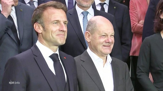 Emmanuel Macron und Olaf Scholz © Screenshot 