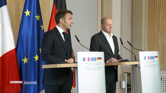 Olaf Scholz und Emmanuel Macron © Screenshot 