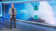 Thorsten Schröder moderiert das NDR Info extra zum Thema Sturm an der Ostsee. © Screenshot 