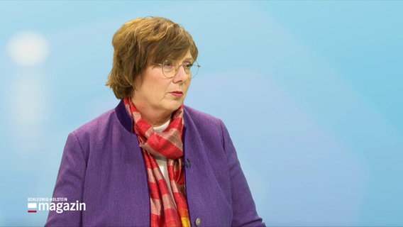 Schleswig-Holsteins Innenministerin Sabine Sütterlin-Waack (CDU) im Interview zum Hochwasser im Land am 21.10.2023. © Screenshot 