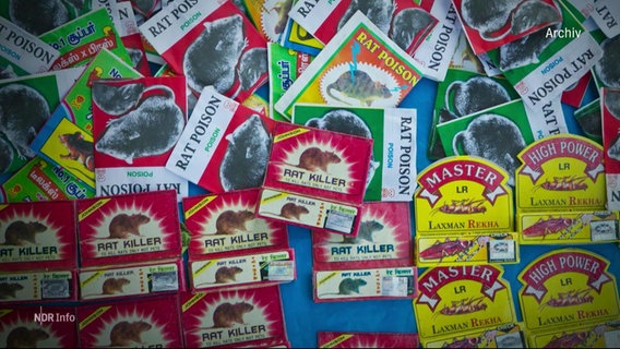 Rattengift labels auf einem Boden verteilt. © Screenshot 