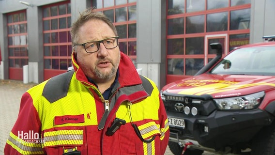 Steffen Klenner von der Feuerwehr Goslar. © Screenshot 