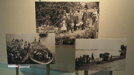 Historische Schwarz-Weiß-Fotos in der Ausstellung "Stadt.Land.Fluss" im Bergedorfer Schloss © Screenshot 