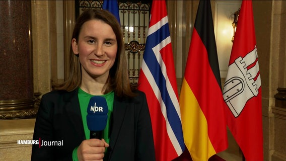 Reporterin Friederike Trumpa im Hamburger Rathaus © Screenshot 