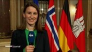 Reporterin Friederike Trumpa im Hamburger Rathaus © Screenshot 