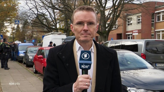 Reporter Heiko Sander vor der Stadtteilschule Blankenese. © Screenshot 