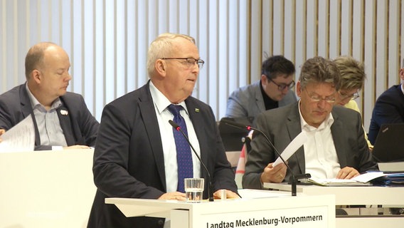 Till Backhaus spricht im Landtag. © Screenshot 