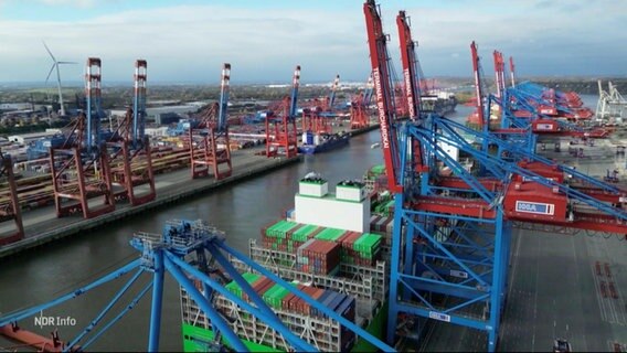 Der Containerhafen in Hamburg aus der Luft betrachtet. © Screenshot 