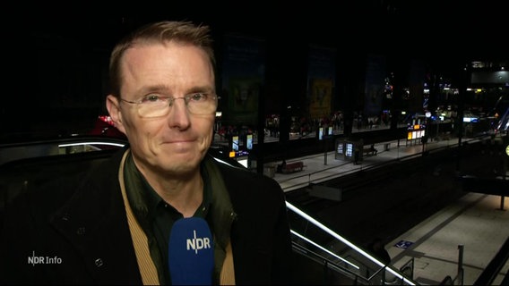 Heiko Sander berichtet vom Hamburger Hauptbahnhof. © Screenshot 