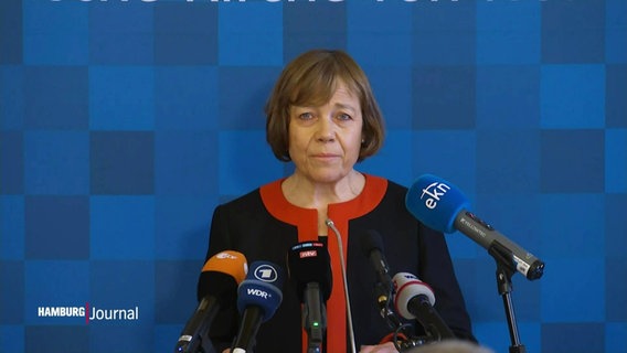 Annette Kurschus bei einer Pressekonferenz. © Screenshot 