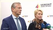 Manuela Schwesig und Finanzminister Heiko Geue. © Screenshot 