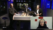 Moderatorin Nina Zimmermann und Gäste im Studio der NDR Info Redezeit zum Thema "Vier-Tage-Woche" am 22.11.2023. © Screenshot 