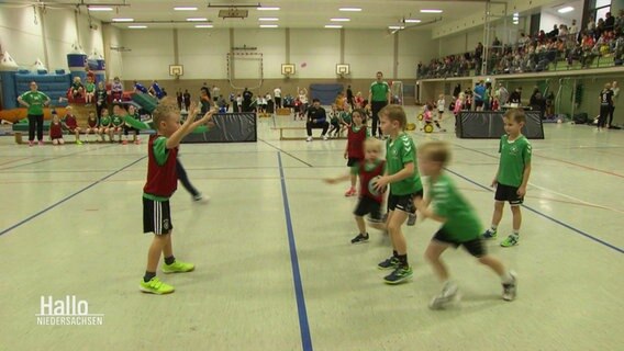Kinder spielen Handball. © Screenshot 