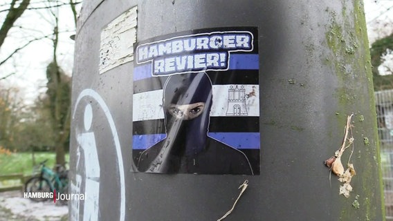 Ein Aufkleber des HSV. © Screenshot 