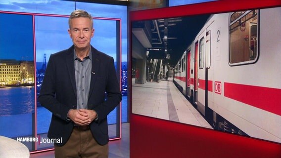 Nachrichtensprecher Thomas Görlitzer moderiert Hamburg Journal. © Screenshot 