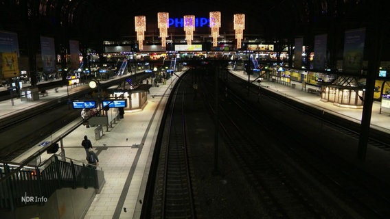 Sicht auf einen leeren Hamburger Hauptbahnhof. © Screenshot 