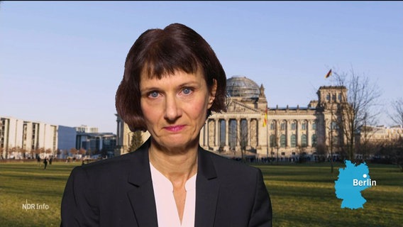 Korrespondentin Katharina Seiler aus Berlin bei NDR Info 14:00 am 13.12.2023. © Screenshot 