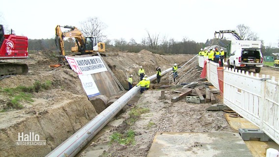 Ein Stück der LNG-Pipeline in Wilhelmshaven. © Screenshot 