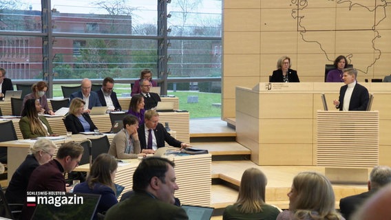 Abgeordnete sitzen im Landtag von Schleswig-Holstein. © Screenshot 
