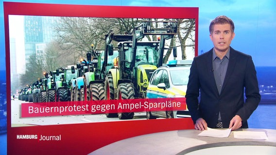 Carl-Georg Salzwedel moderiert Hamburg Journal 18:00. © Screenshot 