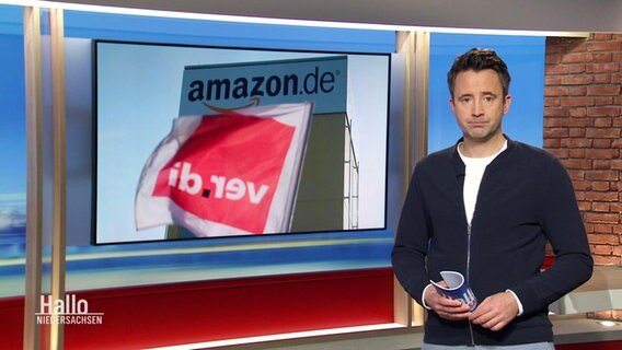 Nachrichtensprecher Jan Starkebaum moderiert Hallo Niedersachsen. © Screenshot 