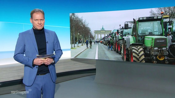 Nachrichtensprecher Thilo Thautz moderiert Nordmagazin. © Screenshot 