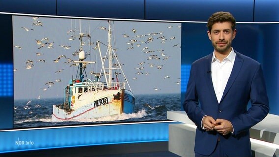 Nachrichtensprecher Daniel Anibal Bröckerhoff moderiert NDR Info. © Screenshot 
