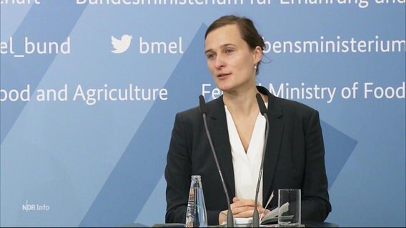 Marie-Catherine Riekhof stellt auf einer Pressekonferenz teile des Plans zum Erhalt der Ostsee vor. © Screenshot 