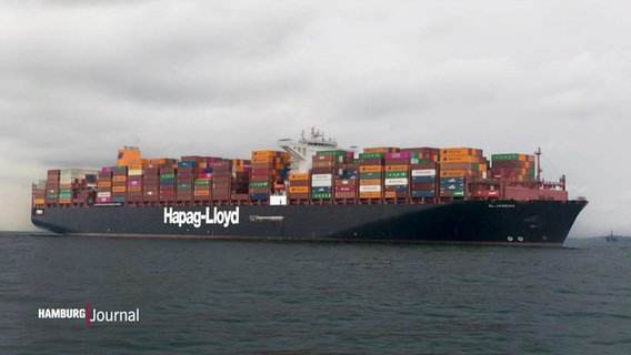 Ein Containerschiff von Hapag Lloyed. © Screenshot 