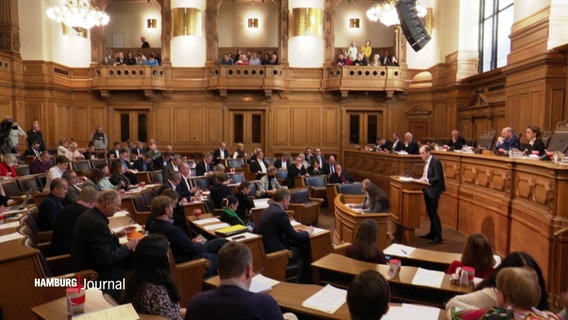 Die Bürgerschaft debattiert im Rathaus in Hamburg. © Screenshot 