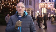 Olaf Kretschmer berichtet aus der Fußgängerzone in Oldenburg. © Screenshot 