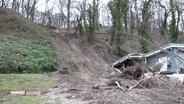 Der abgerutscht Elbhang in Nienstedten. © Screenshot 