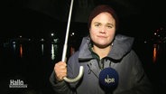 Die Reporterin Pauline Vestring berichtet aus Meppen. © Screenshot 