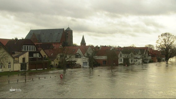 Hochwasser in Verden . © Screenshot 