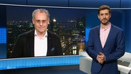 Moderator Daniel Anibal Bröckerhoff spricht mit dem zugeschalteten Wetter-Experten Frank Böttcher. © Screenshot 
