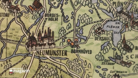 Eine Landkarte, gemalt von Hilda Körner © Screenshot 