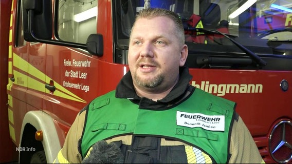 Dominik Janßen von der Feuerwehr Leer. © Screenshot 