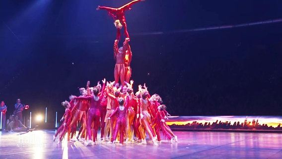 Akrobaten bei der Show "Feuerwerk der Turnkunst". © Screenshot 