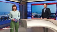 Theresa Pöhls und Carl-Georg Salzwedel moderieren das Hamburg Journal 18.00. © Screenshot 