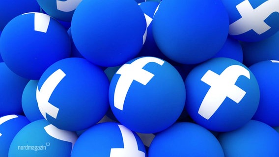Blaue Luftballons mit dem Logo von Facebook. © Screenshot 