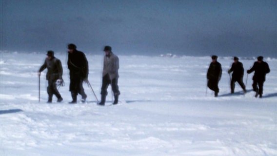 Spaziergänger im Schnee © Screenshot 