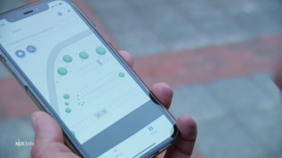 Smartphone mit einem Lageplan © Screenshot 