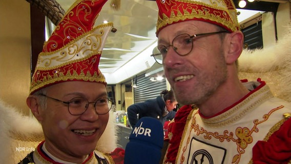 Das Prinzenpaar beim Osnabrücker Karneval. © Screenshot 