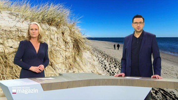 Harriet Heise und Christopher Scheffelmeier im Studio des Schleswig-Holstein Magazins. © Screenshot 