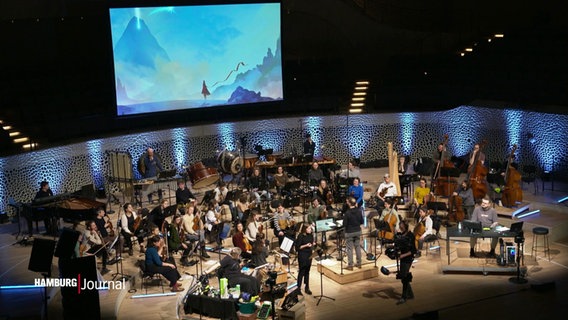 Eine Ansammlung von Menschen in der Hamburger Elbphilharmonie. © Screenshot 