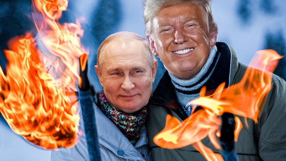 Putin und Trump inmitten einer Welt in Flammen. (extra 3 vom 15.02.2024 im Ersten) © NDR 