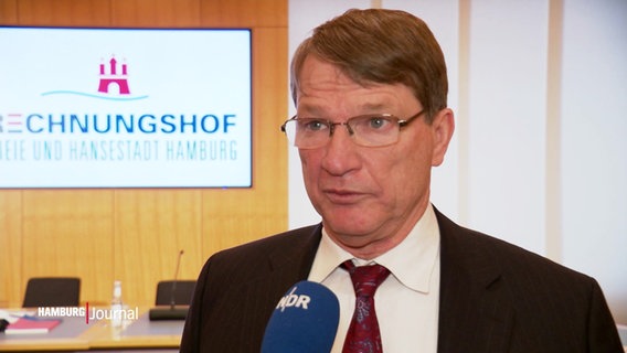 Stefan Schulz, der Präsident des Rechnungshofs Hamburg, äußert sich im NDR-Interview zur Personal- und Infrastrukturplanung der Stadt. © Screenshot 