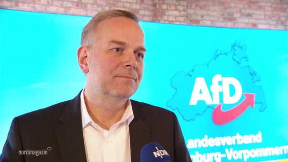 Leif-Erik Holm, AfD-Landesvorsitzender in Neustrelitz © Screenshot 