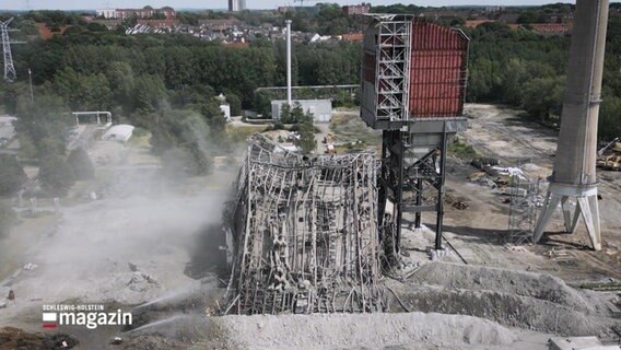 Abrissarbeiten am Kieler Kohlekraftwerk. © Screenshot 