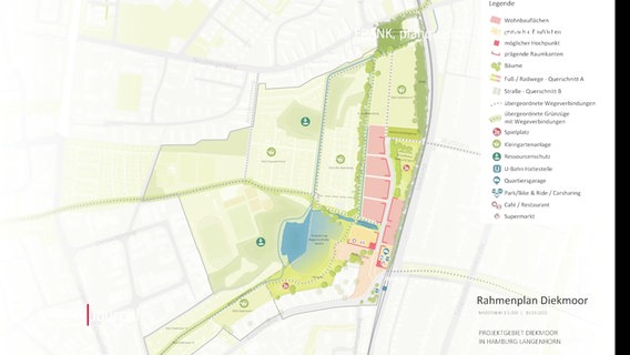 Ein Rahmenplan zur Bebauung eines Gebiets. © Screenshot 